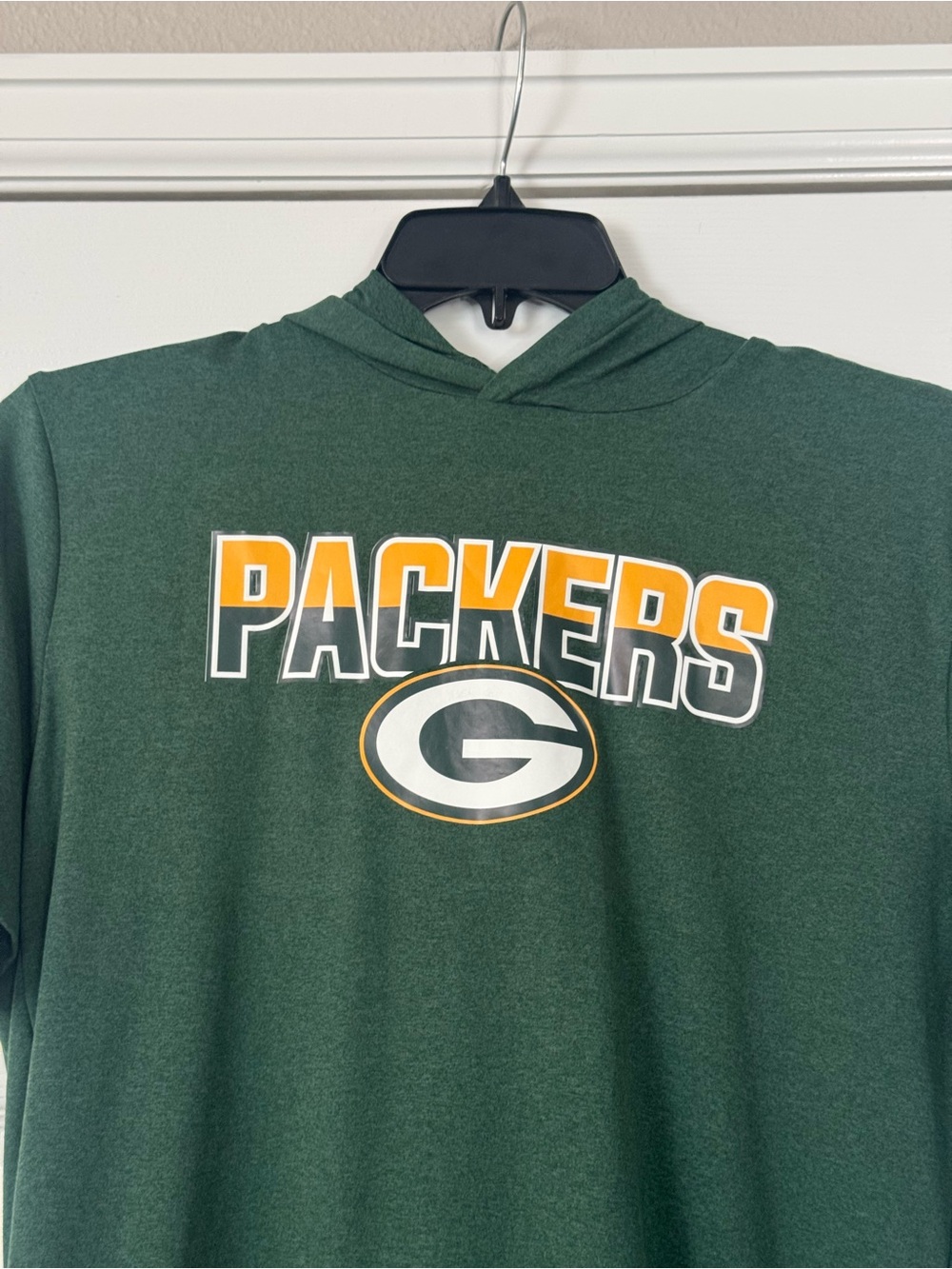 Green Bay Packers short-sleeve hoodie T-shirt manufactured by New Era Large - Picture 2 of 8